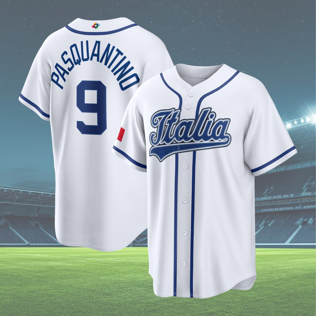 Men's Italy Baseball Vinnie Pasquantino 2026 World Baseball Classic Home Stadium Jersey #9