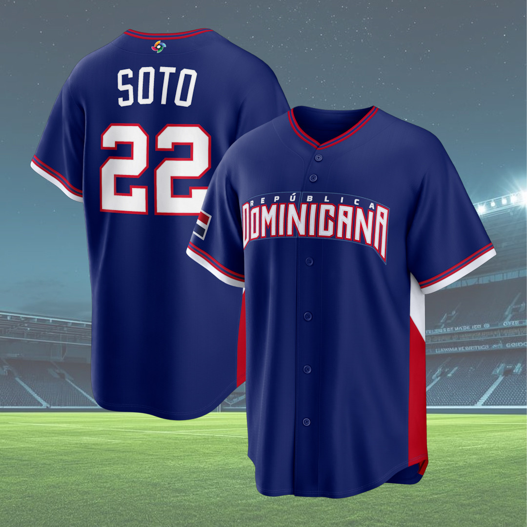 Men's Juan Soto Dominican Republic Baseball 2026 World Baseball Classic Road Stadium Jersey Gift