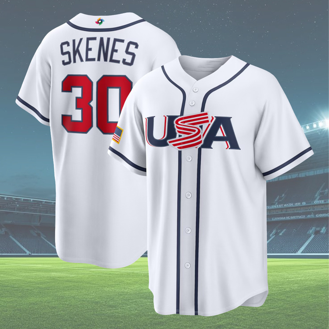 Men's Paul Skenes USA Baseball 2026 World Baseball Classic Home Stadium Jersey WBC Theme Outfit