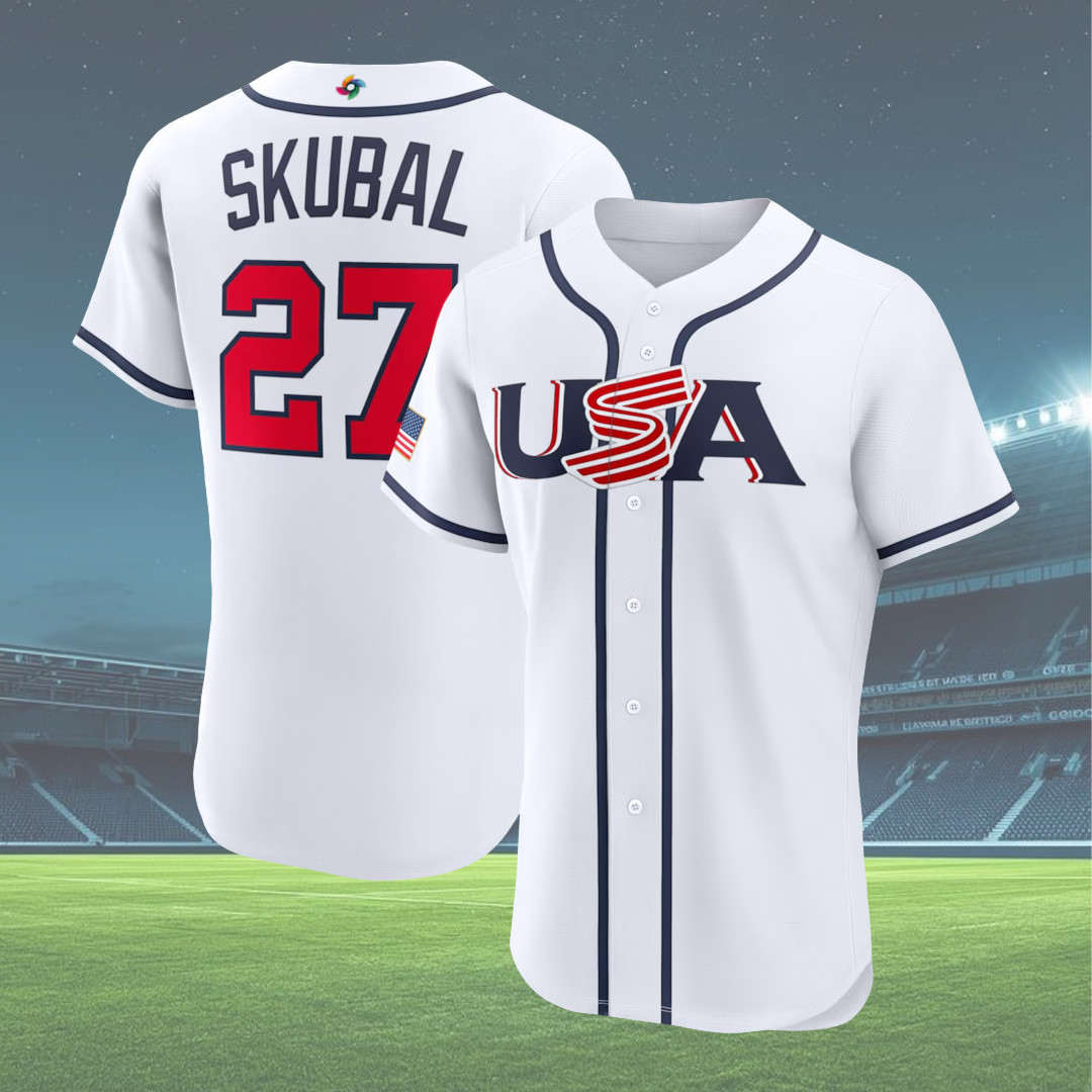 Mens Tarik Skubal White USA Baseball 2026 World Baseball Classic Home Jersey 27