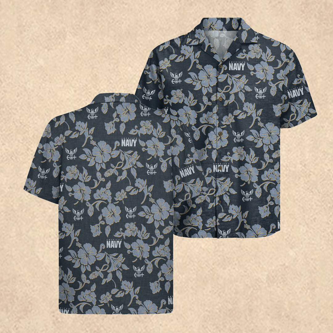Men's US Navy Hawaiian Shirt US Navy 250th Anniversary Gift For Dad