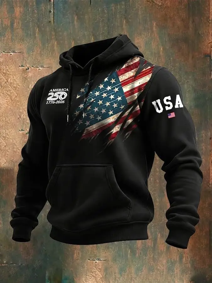 Men's USA 250th Anniversary Hoodie 4Th Of July Clothes Father’s Day Gift Ideas