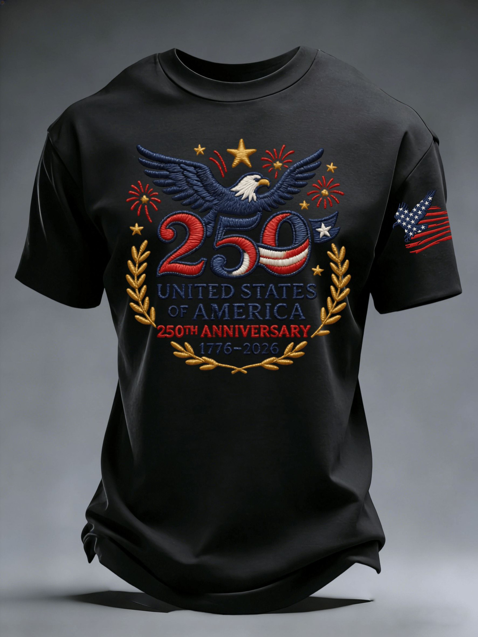 Men's USA 250th Anniversary T-Shirt 1776 2026 Independence Day Apparel Fathers Day Ideas