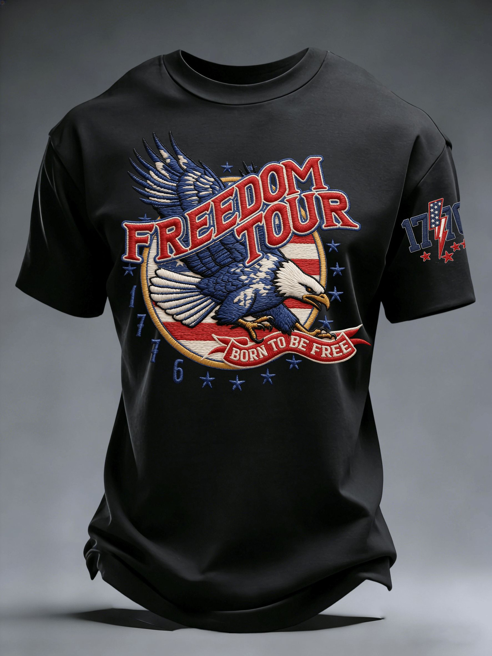 Men's USA 250th Anniversary T-Shirt Freedom Tour Born To Be Free Clothes Presents For Brother