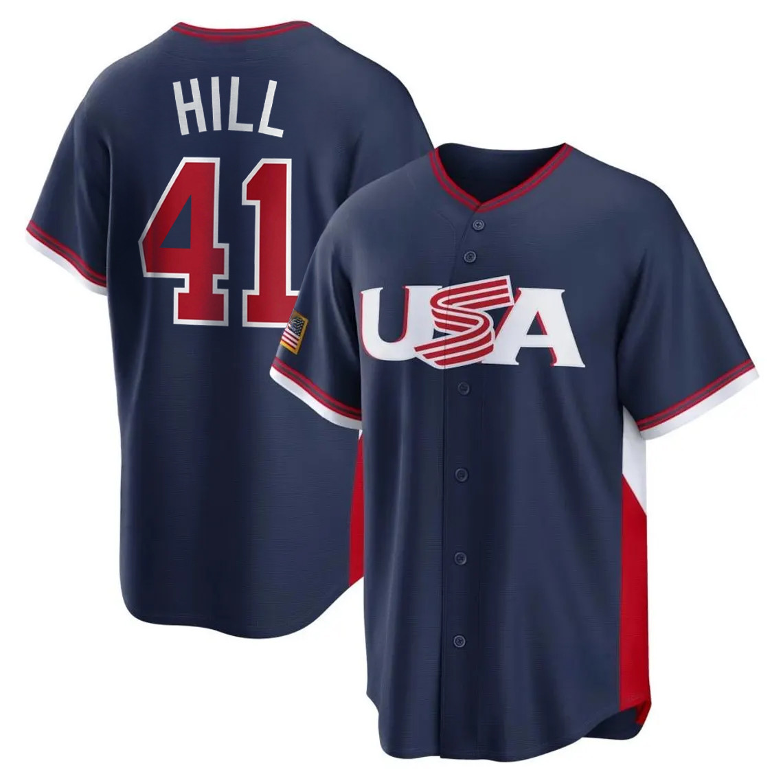 Men's USA Baseball Tim Hill World Baseball Classic Jersey Navy 41