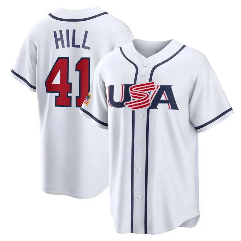 Men's USA Baseball Tim Hill World Baseball Classic Jersey White 41