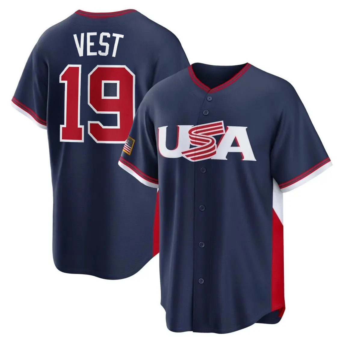 Men's USA Baseball Will West World Baseball Classic Jersey Navy 19