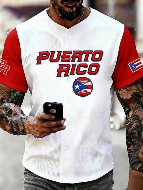 Men's USA World Baseball Classic 2026 Puerto Rico Baseball Jersey Gift For Husband