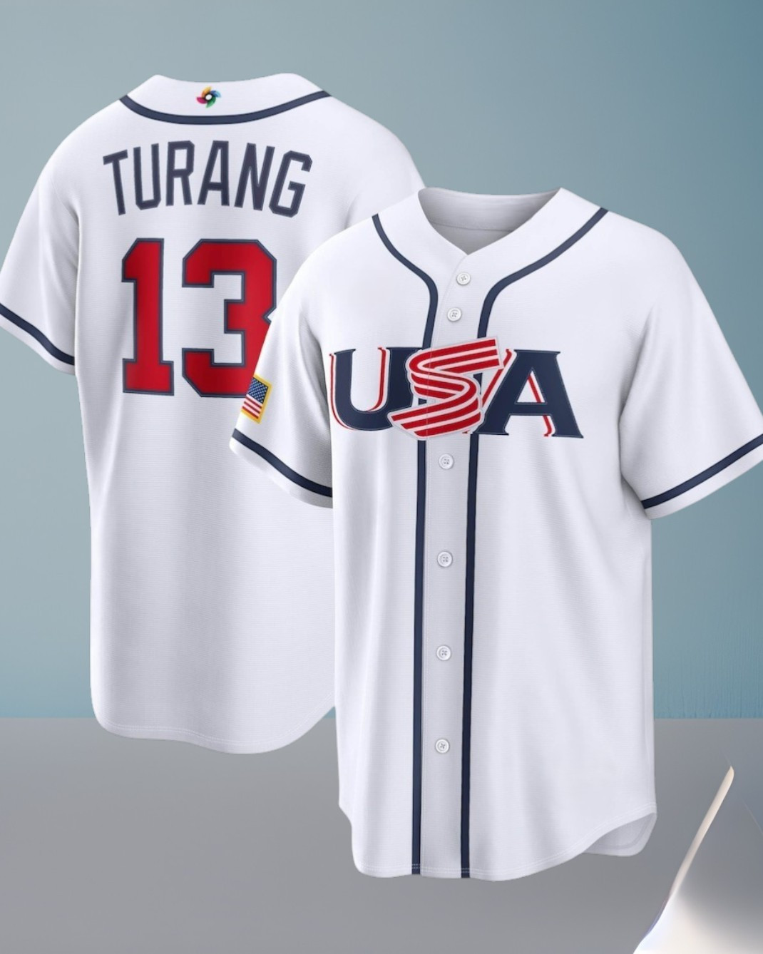 Men's USA World Baseball Classic Brice Turang 2026 Baseball Name & Number Jersey Gift For Baseball Lovers