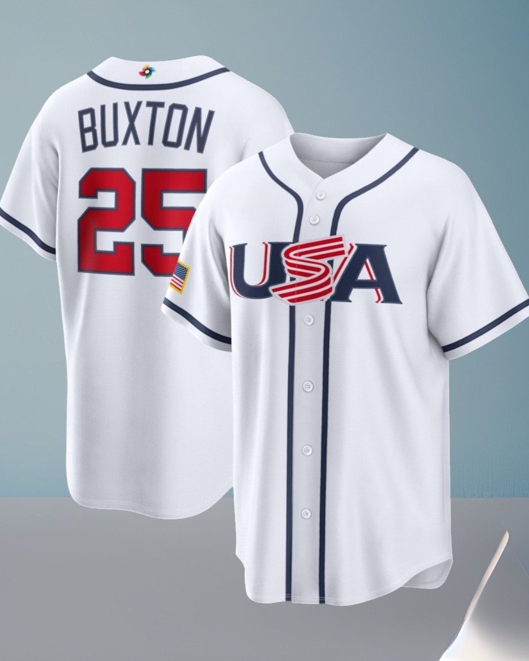 Men's USA World Baseball Classic Byron Buxton 2026 Baseball Name & Number Jersey Gift For Baseball Lovers