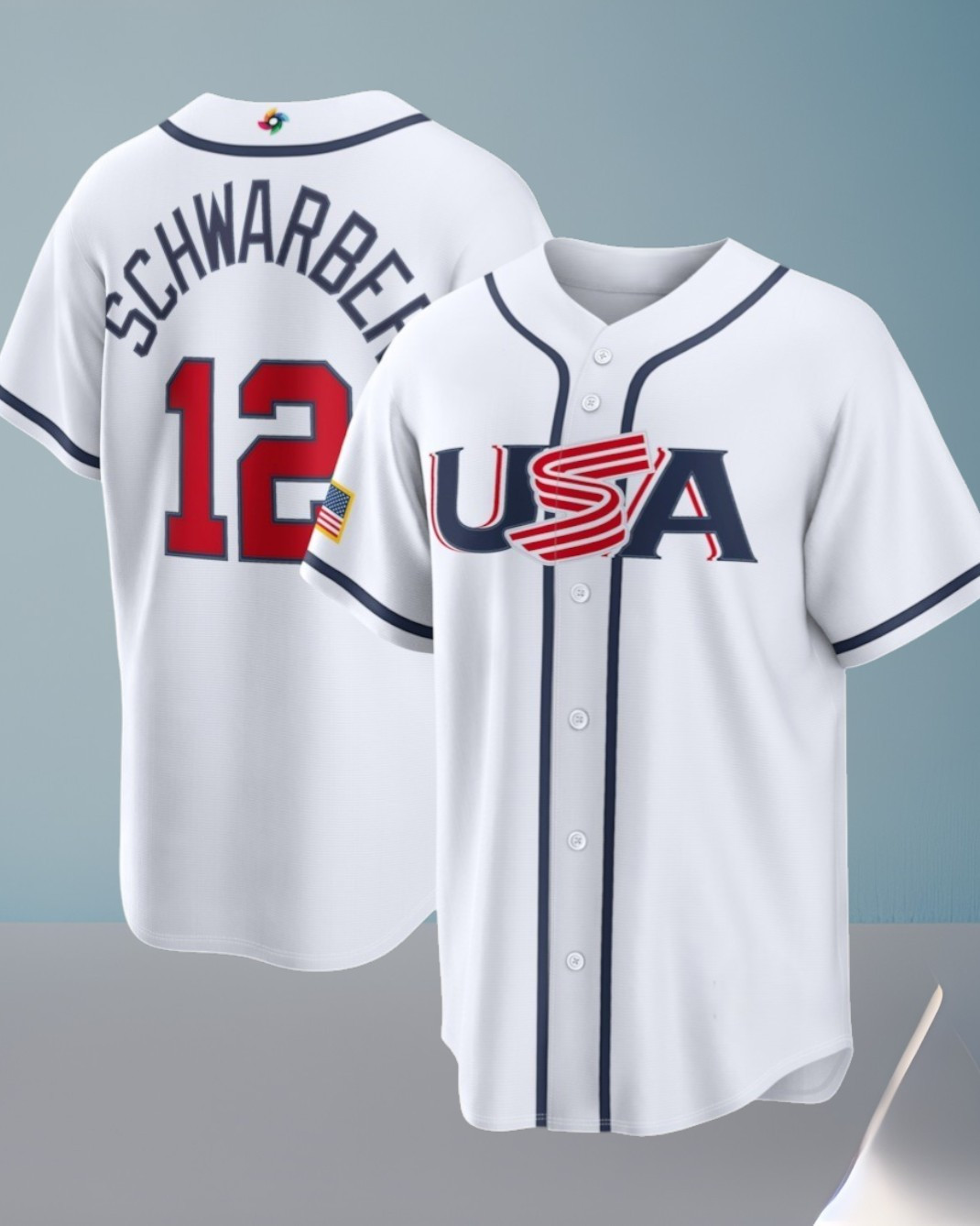 Men's USA World Baseball Classic Kyle Schwarber 2026 Baseball Name & Number Jersey Gift For Baseball Lovers