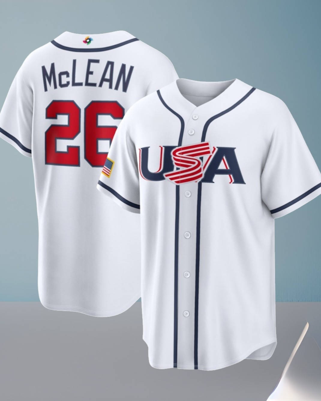 Men's USA World Baseball Classic Nolan McLean 2026 Baseball Name & Number Jersey Gift For Baseball Lovers