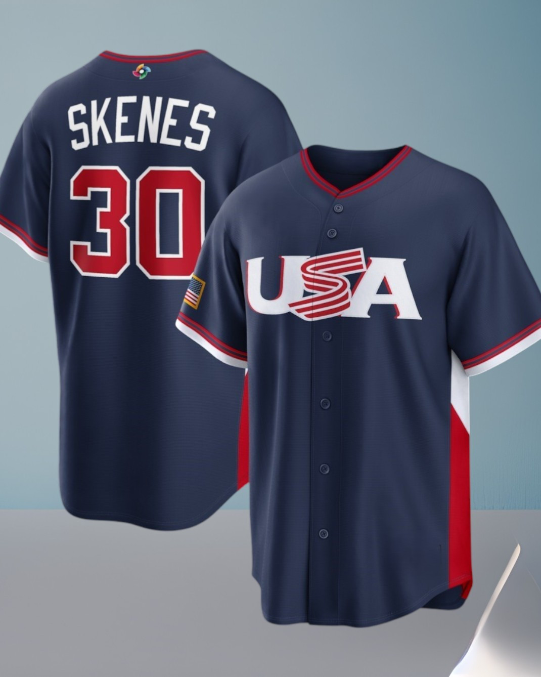 Men's USA World Baseball Classic Paul Skenes 2026 Baseball Name & Number Jersey Gift For Baseball Fans