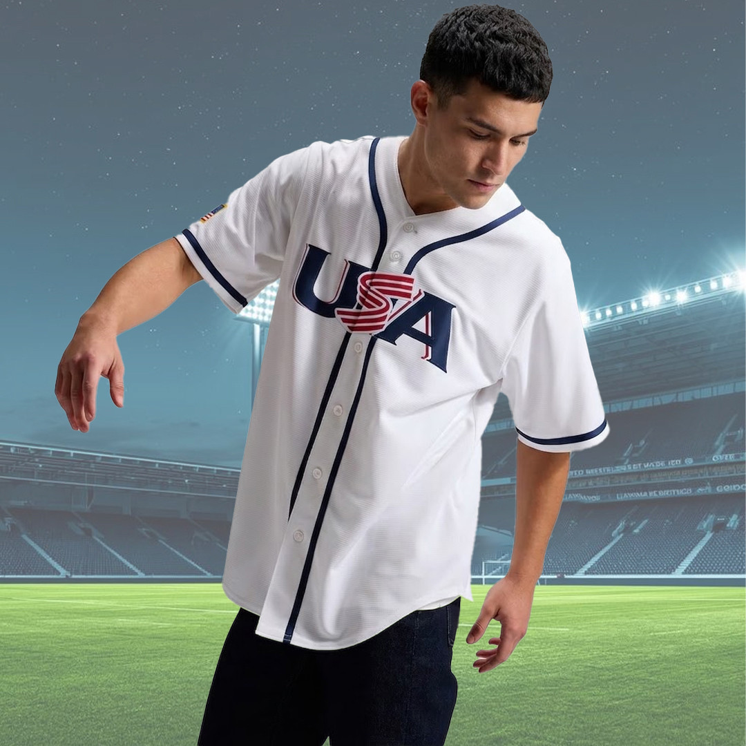 Mens White USA Baseball 2026 World Baseball Classic Home Stadium Jersey USA WBC Merch