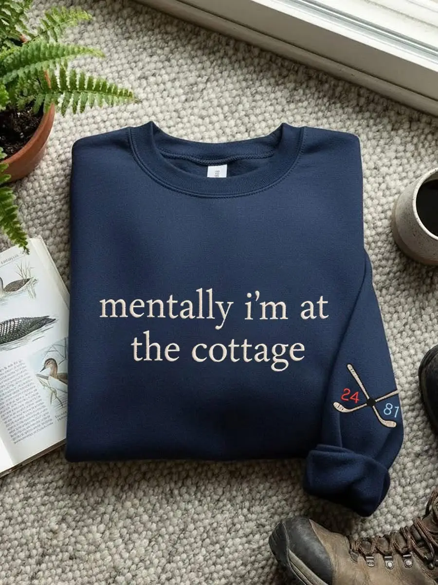 Mentally I'm At The Cottage Sweatshirt Heated Rivalry Merch Romance Ice Hockey Fan Clothing