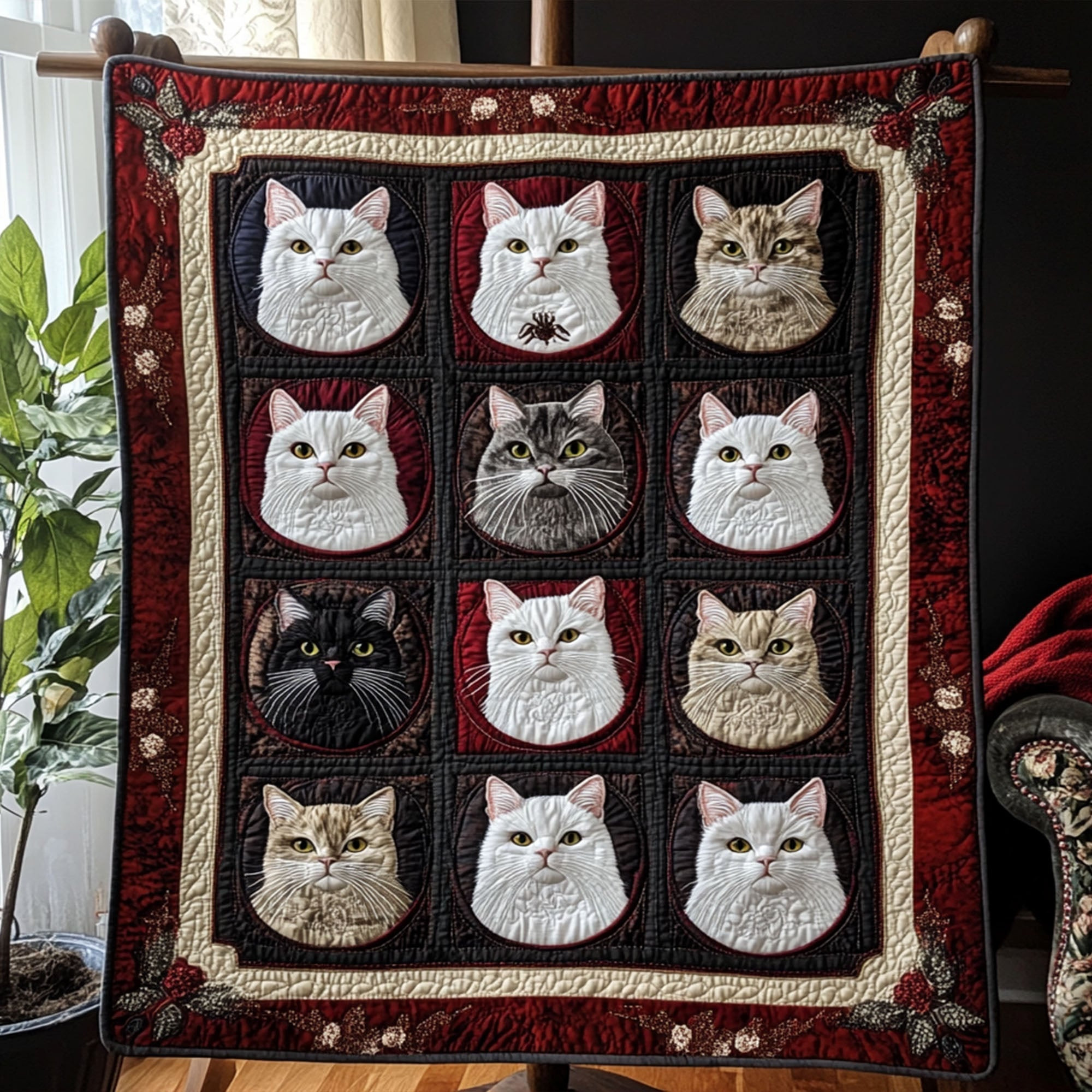 Meow Moods Quilted Blanket Nice Throw Blanket Gifts For Black Cat Lovers Meow Moods Quilted Blanket Nice Throw Blanket Gifts For Black Cat Lovers - Image 1