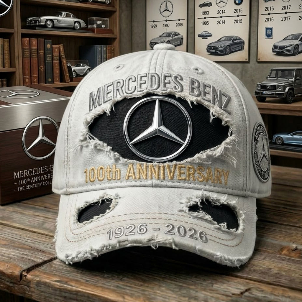 Mercedes 100 Years Anniversary Baseball Cap 1926 2026 Denim Ball Cap Gifts For Father's Day