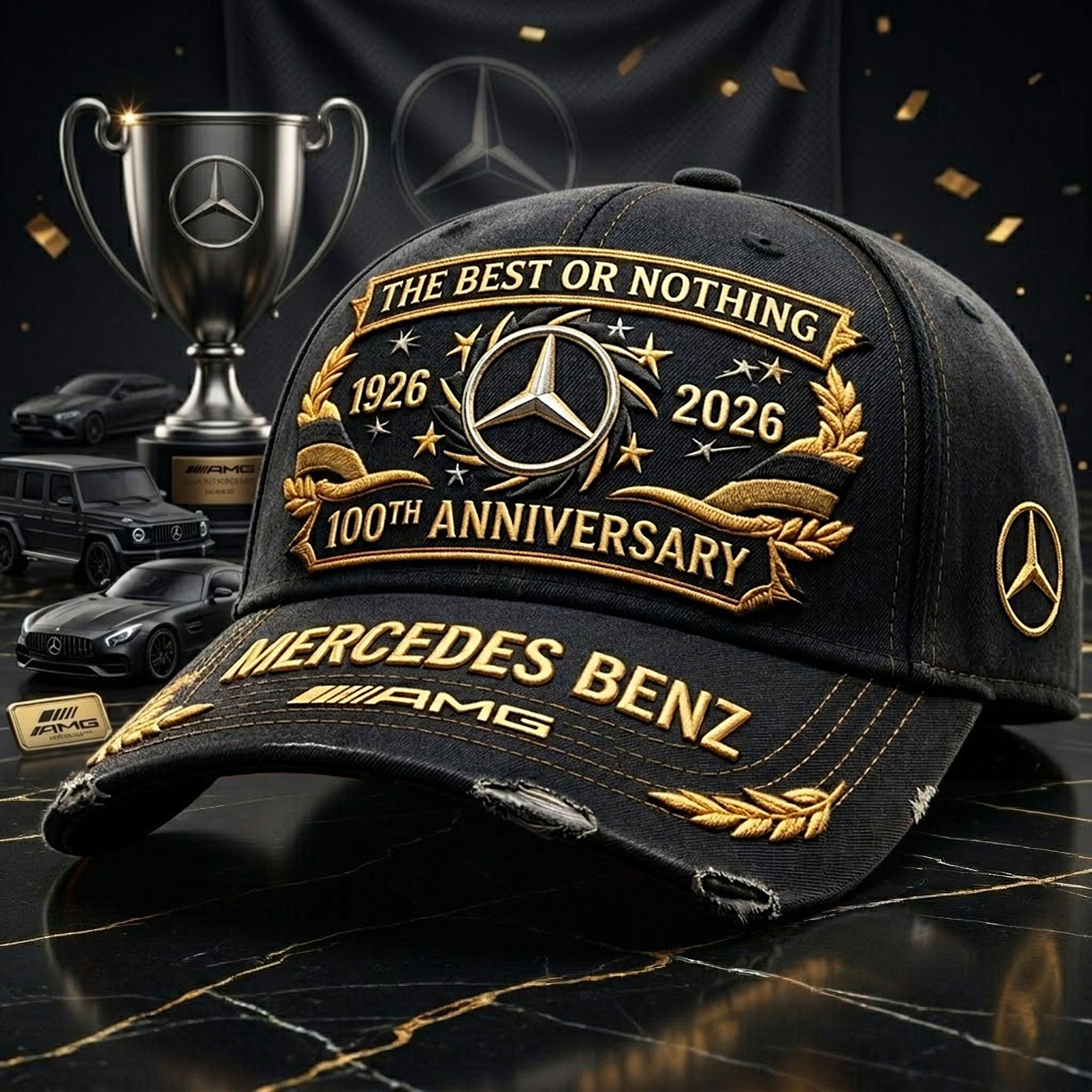 Mercedes 100th Anniversary 1926-2026 Hat Mercedes-Benz Merch Baseball Cap Gift Ideas