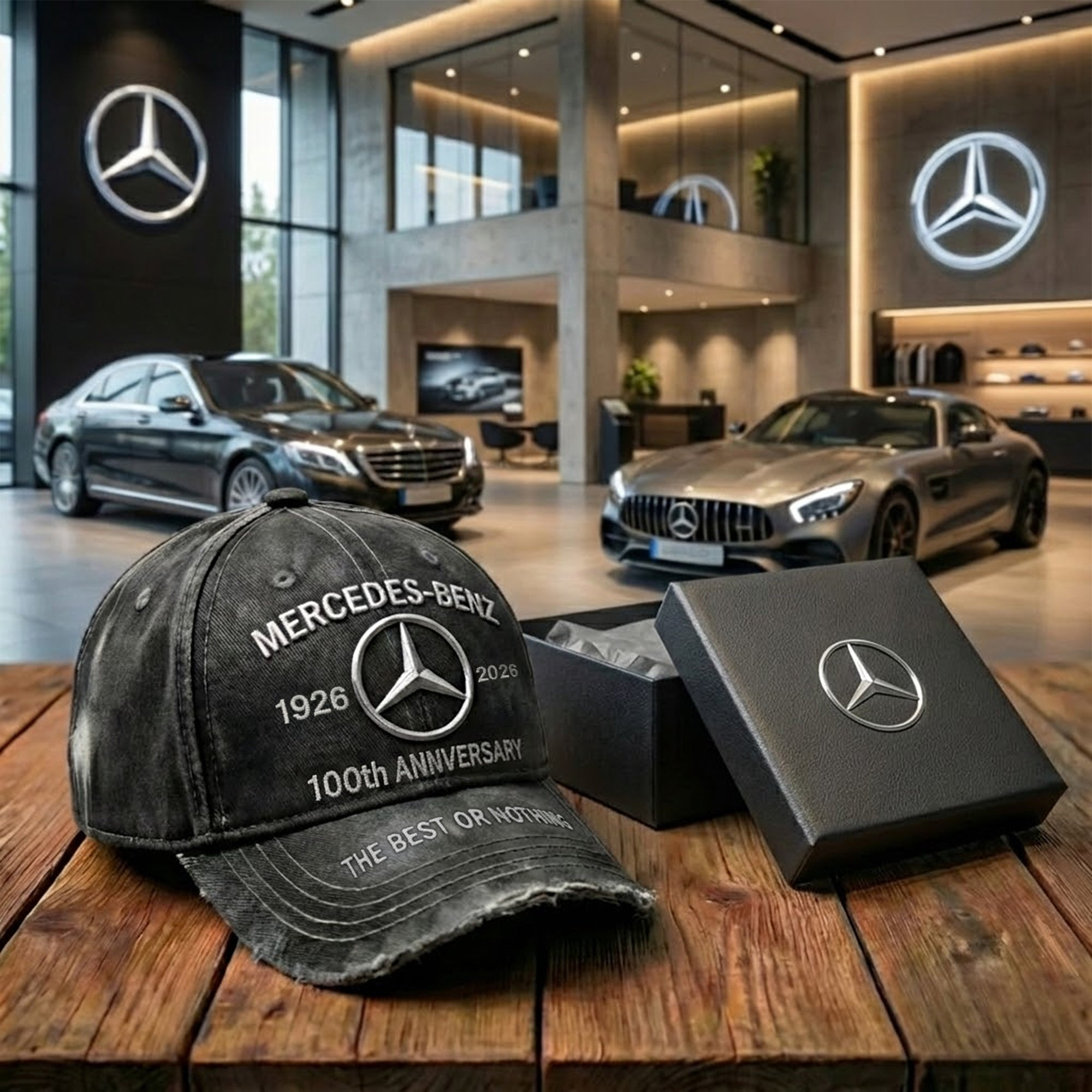 Mercedes 100th Anniversary Baseball Cap Retro Ball Cap Perfect Father's Day Gifts