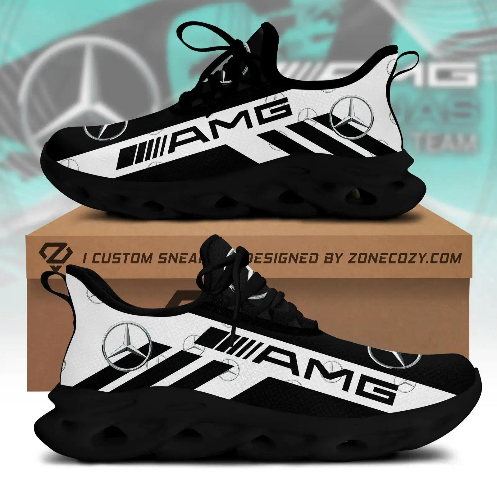 Mercedes 100th Anniversary Sneaker Mercedes-Benz Logo Shoes Gift For Dad