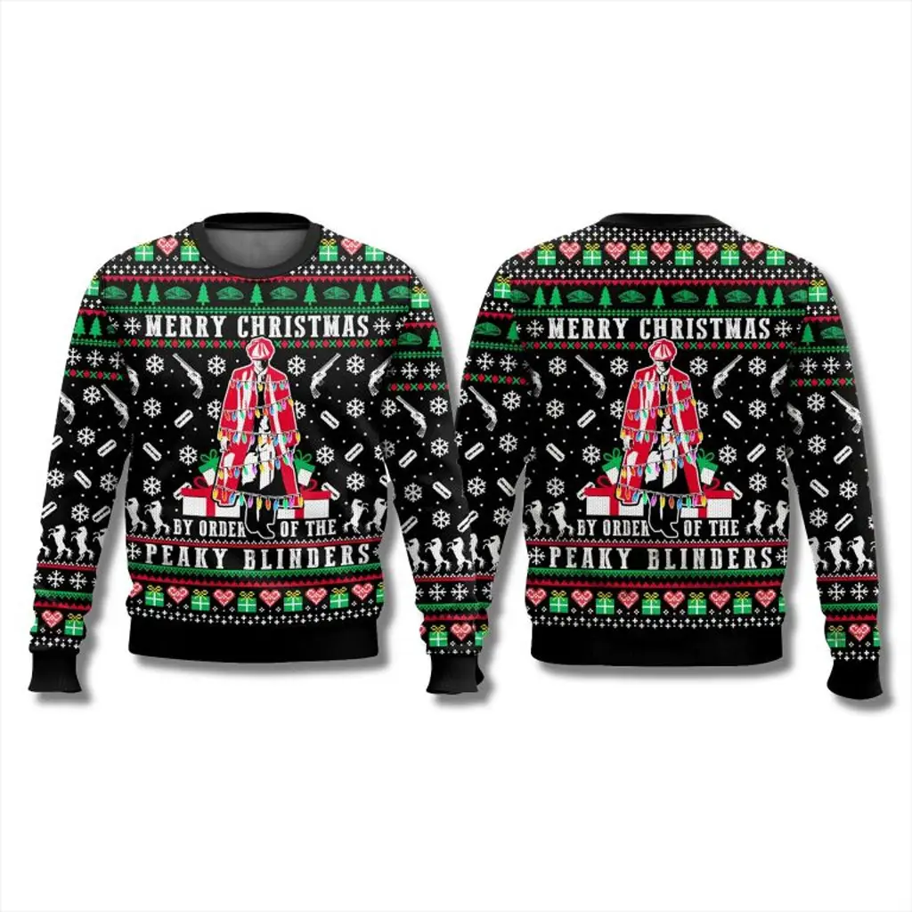 Merry Christmas By The Order Of The Peaky Blinders Ugly Sweater Blinders Merch Dad Gifts - WearandDecor