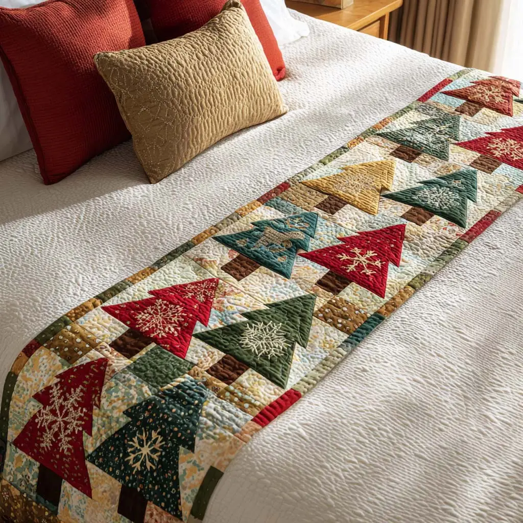 Merry Forest Quilted Bed Runner Merry Forest Christmas Gift