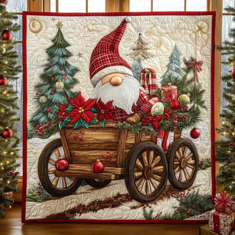 Merry Little Gnome Quilt Soft Quilt Blanket to Add Style and Warmth