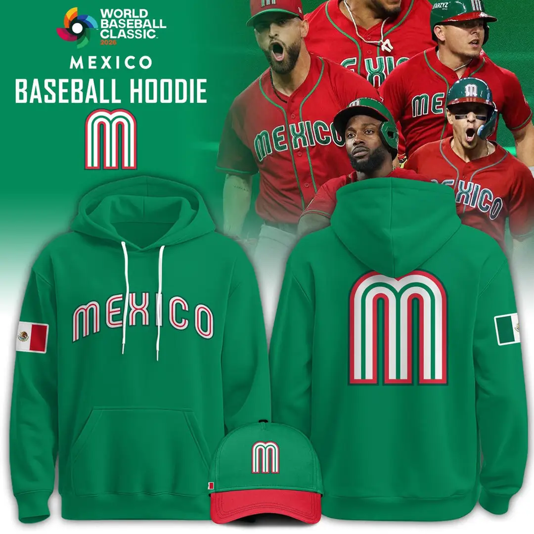 Mexico Baseball 2026 World Baseball Classic Hoodie Limited Edition Green Mexico Baseball 2026 World Baseball Classic Hoodie Limited Edition Green - Image 1