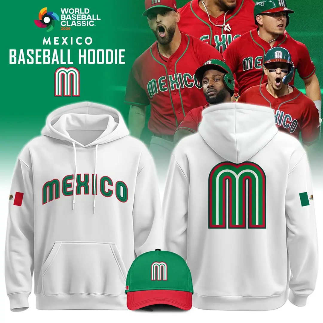 Mexico Baseball 2026 World Baseball Classic Hoodie Limited Edition White