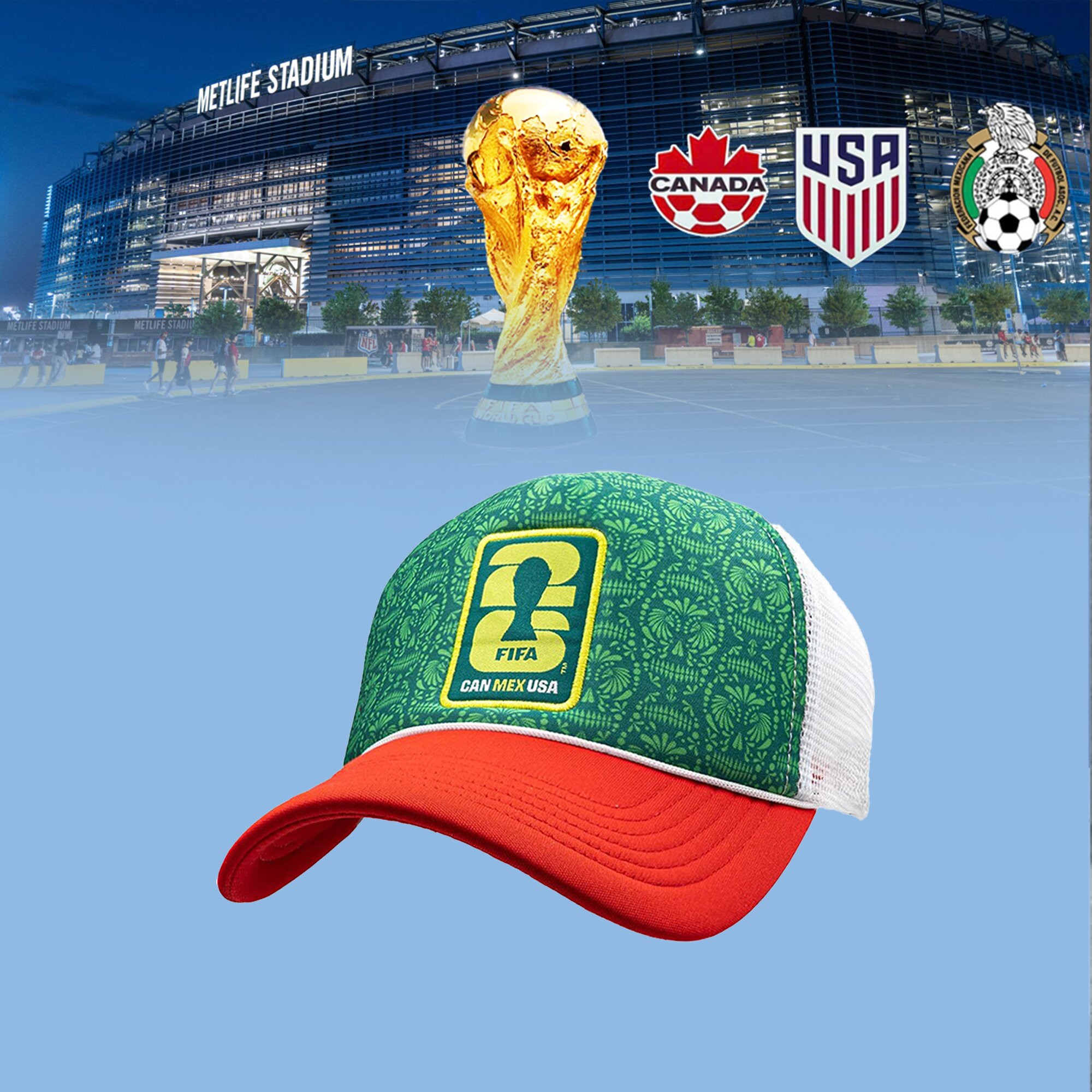 Mexico FIFA World Cup 2026 Trucker Hat National Football Team Cap Good Gift For Fans