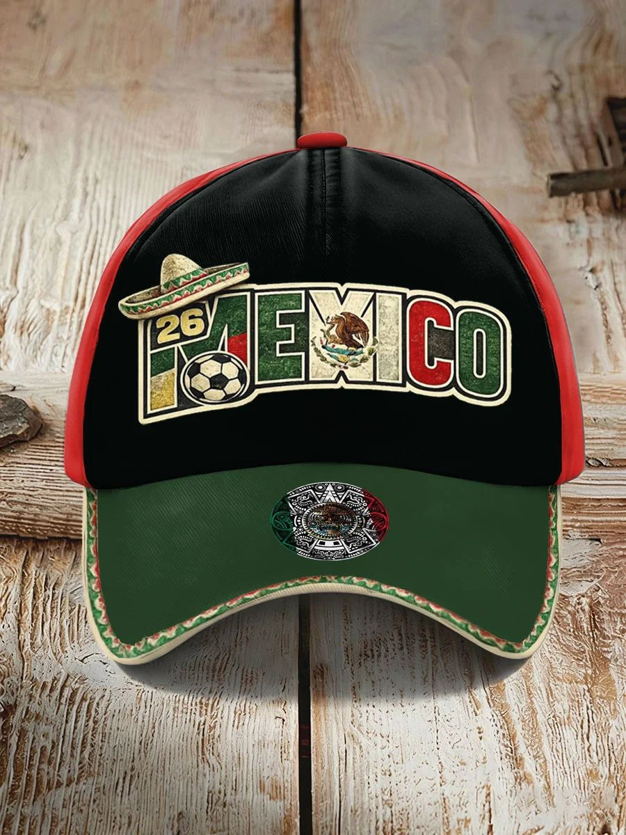 Mexico Soccer Dad Hat FIFA World Cup 2026 Mexico Flag Ball Cap Gift For Football Fans