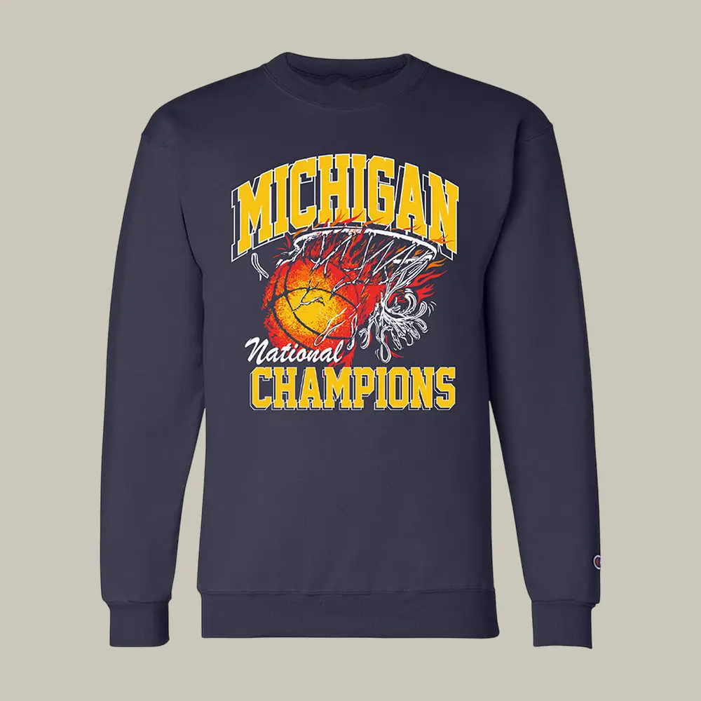 MI National Champions Flame Sweatshirt Michigan National Championships Apparel Fan Gift For Dad