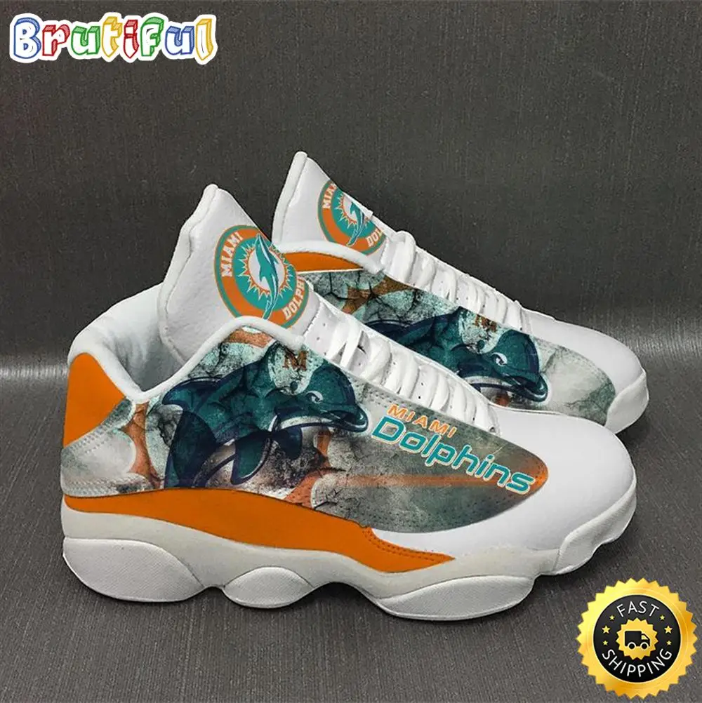 Miami Dolphins Nfl Ver 1 Air Jordan 13 Sneaker Miami Dolphins Nfl Ver 1 Air Jordan 13 Sneaker - Image 1