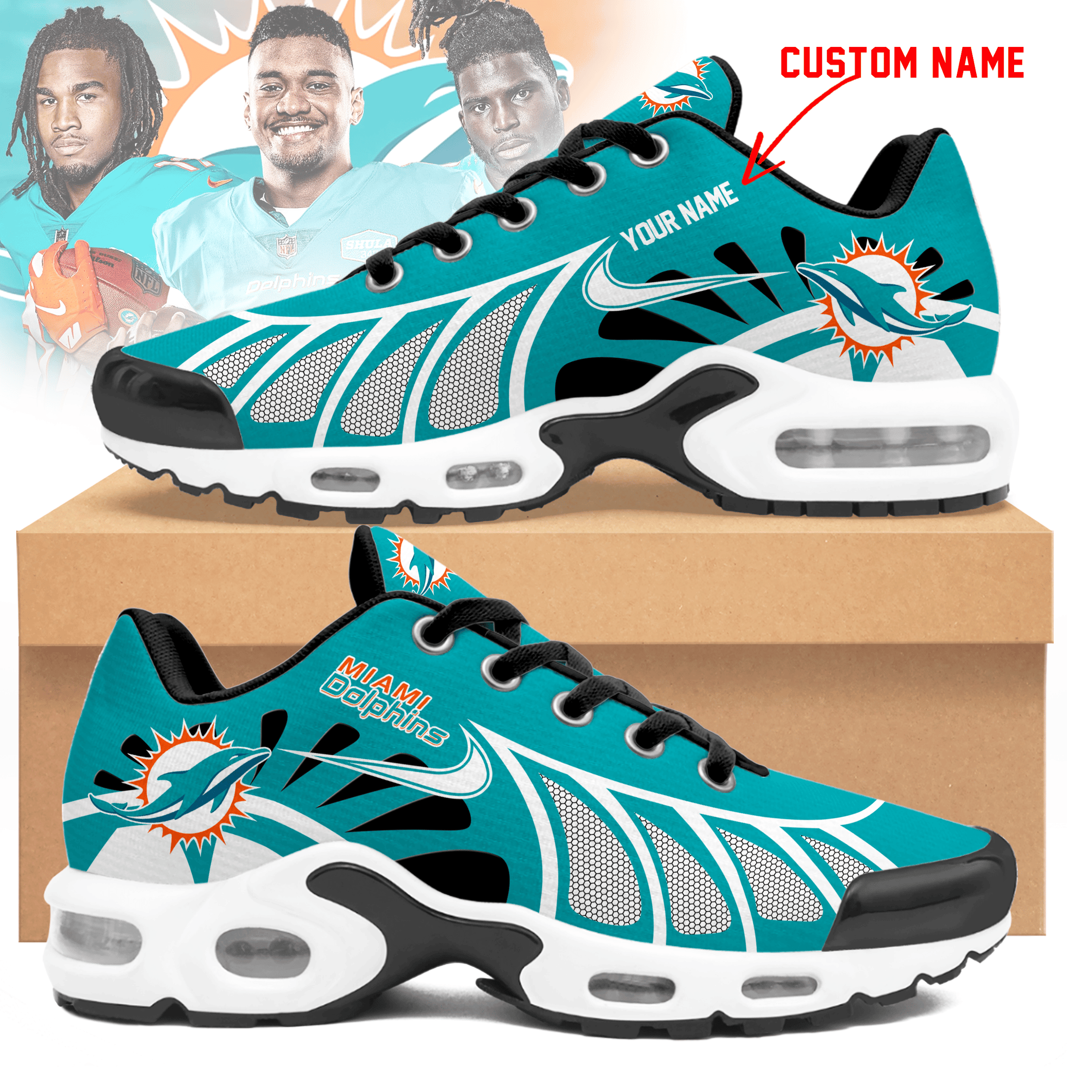 Miami Dolphins Personalized Air Max Shoes Td 050625