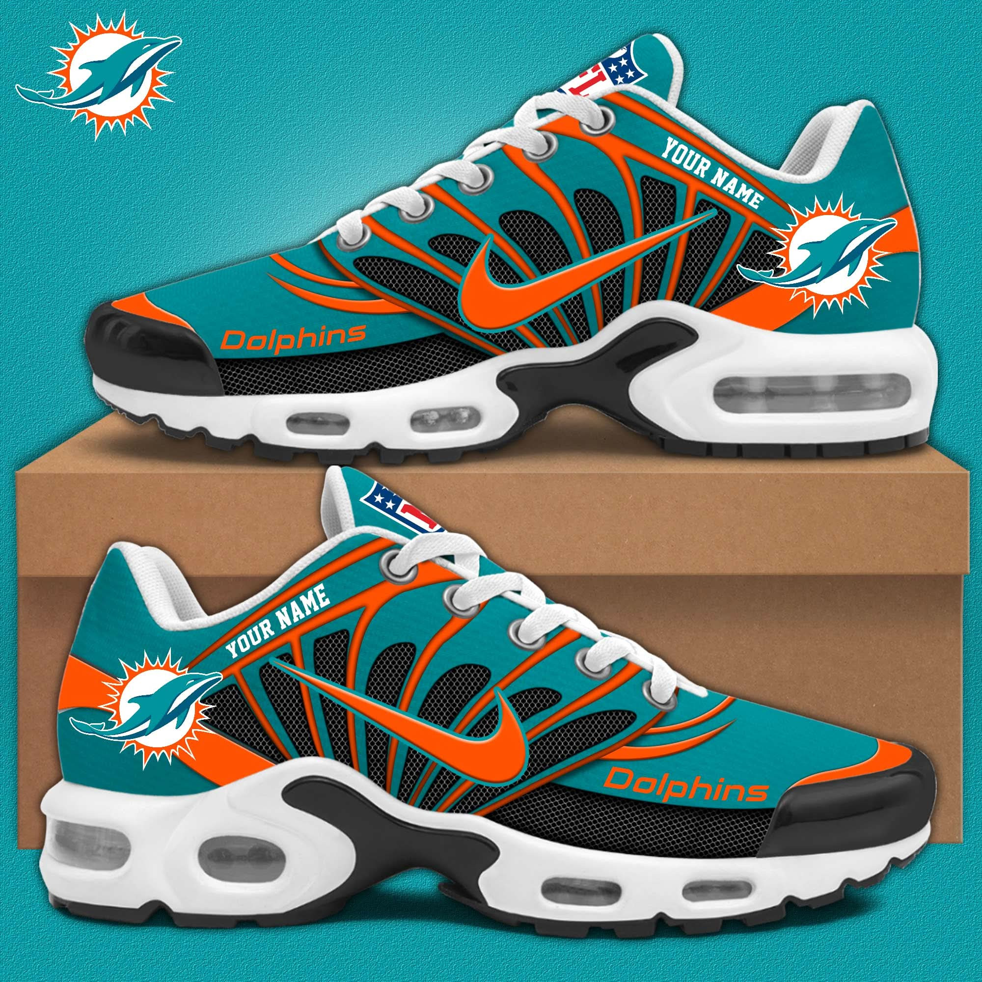 Miami Dolphins Personalized Shoes Miami Dolphins Personalized Shoes - Image 1