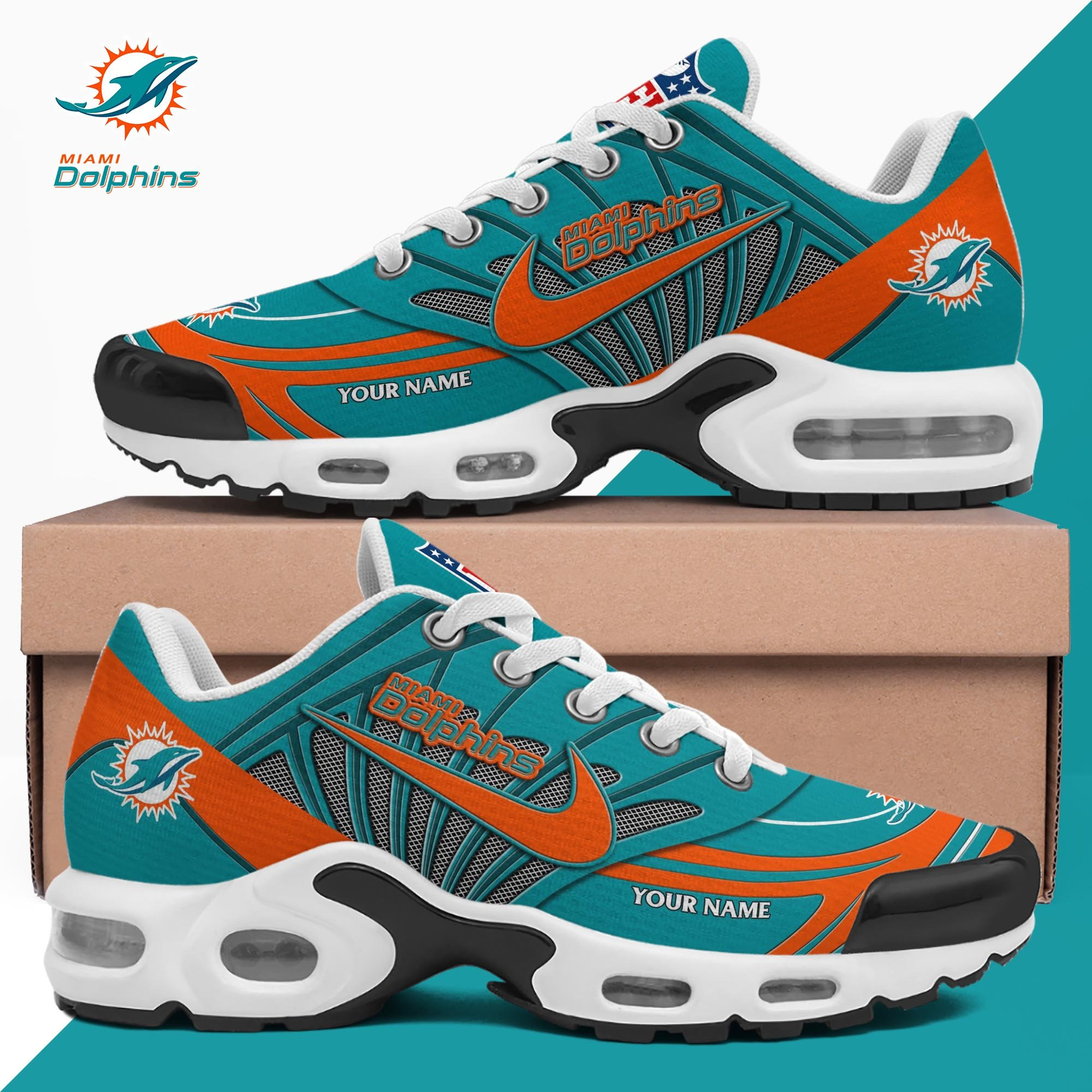 Miami Dolphins Shoes 2025 Version Custom Your Name