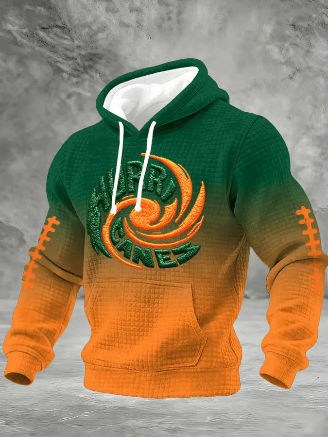 Miami Football Hoodie Waffle Hurricanes The U Is Back Clothing for UM Football Lovers