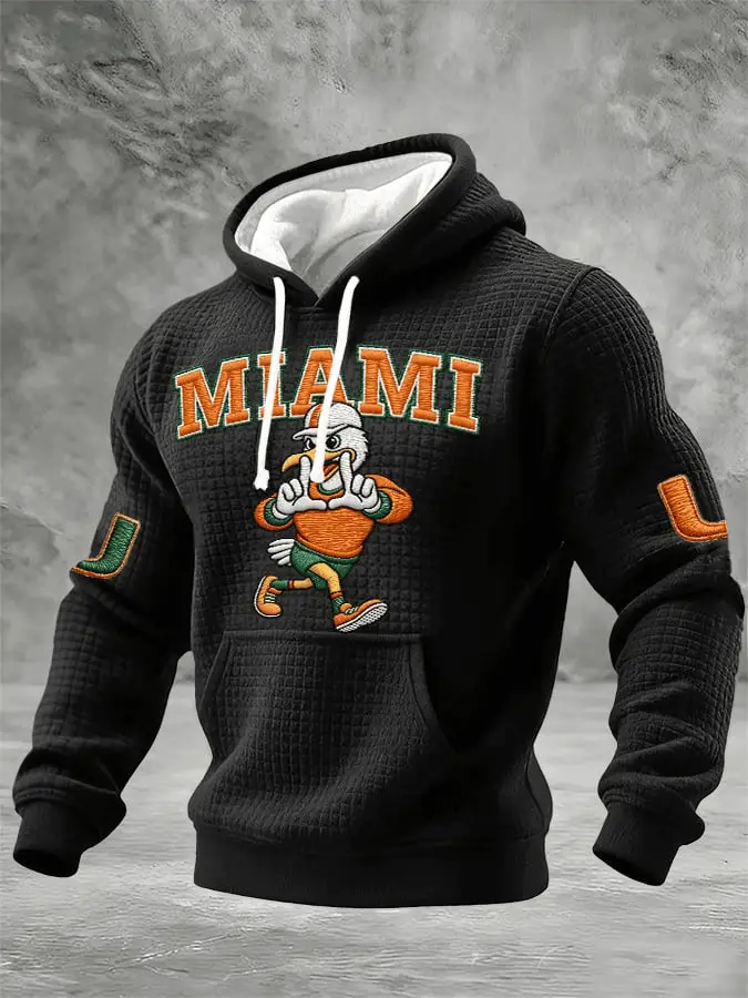 Miami Football Merch Hoodie Waffle The U Is Back Clothing for UM Football Lovers