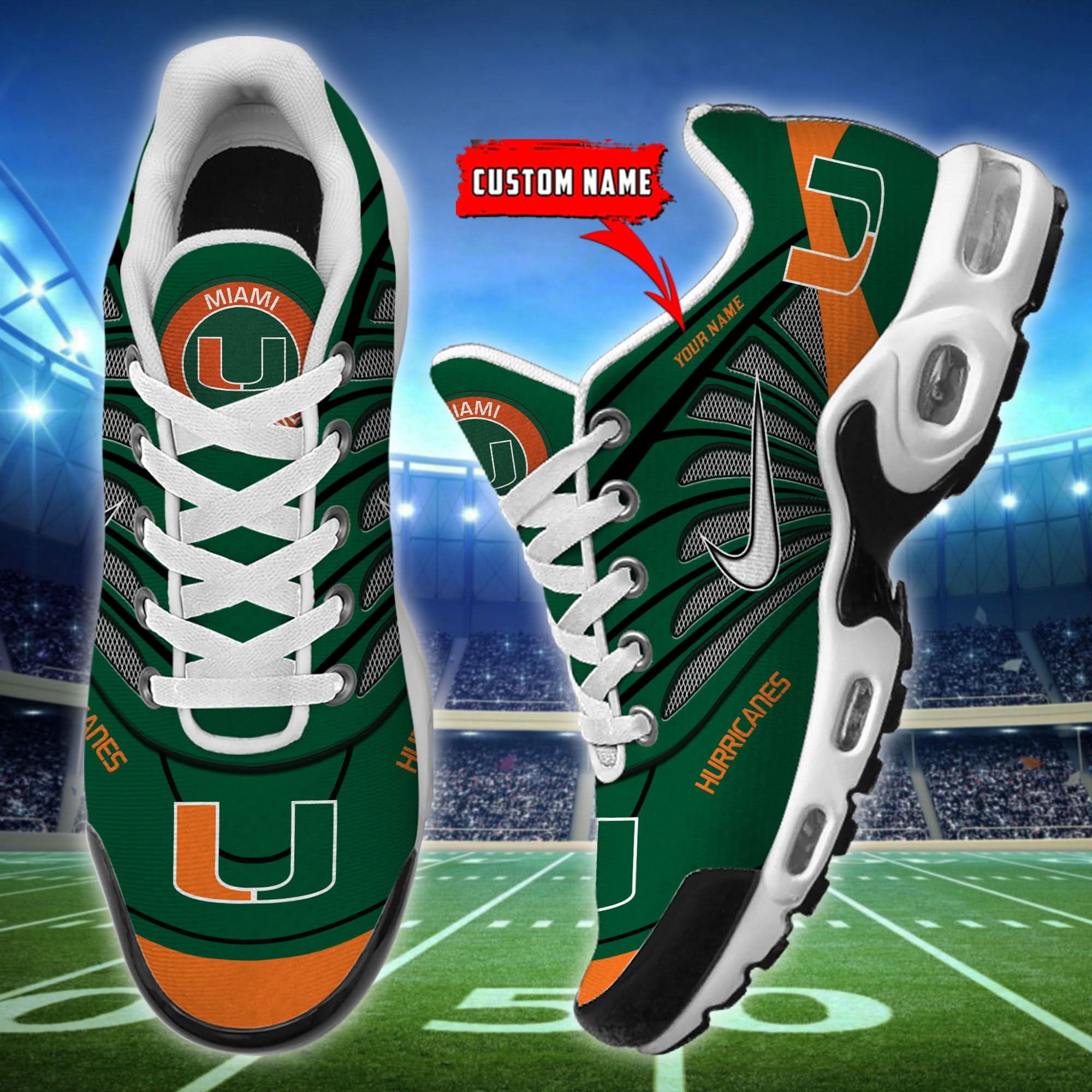 Miami Hurricanes Air Max Plus Shoes