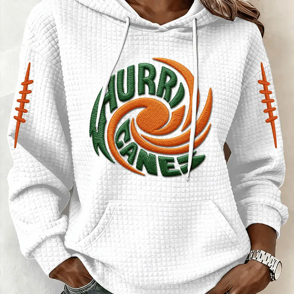 Miami Hurricanes Football Hoodie Game Day Merch Game Day Gift For Her
