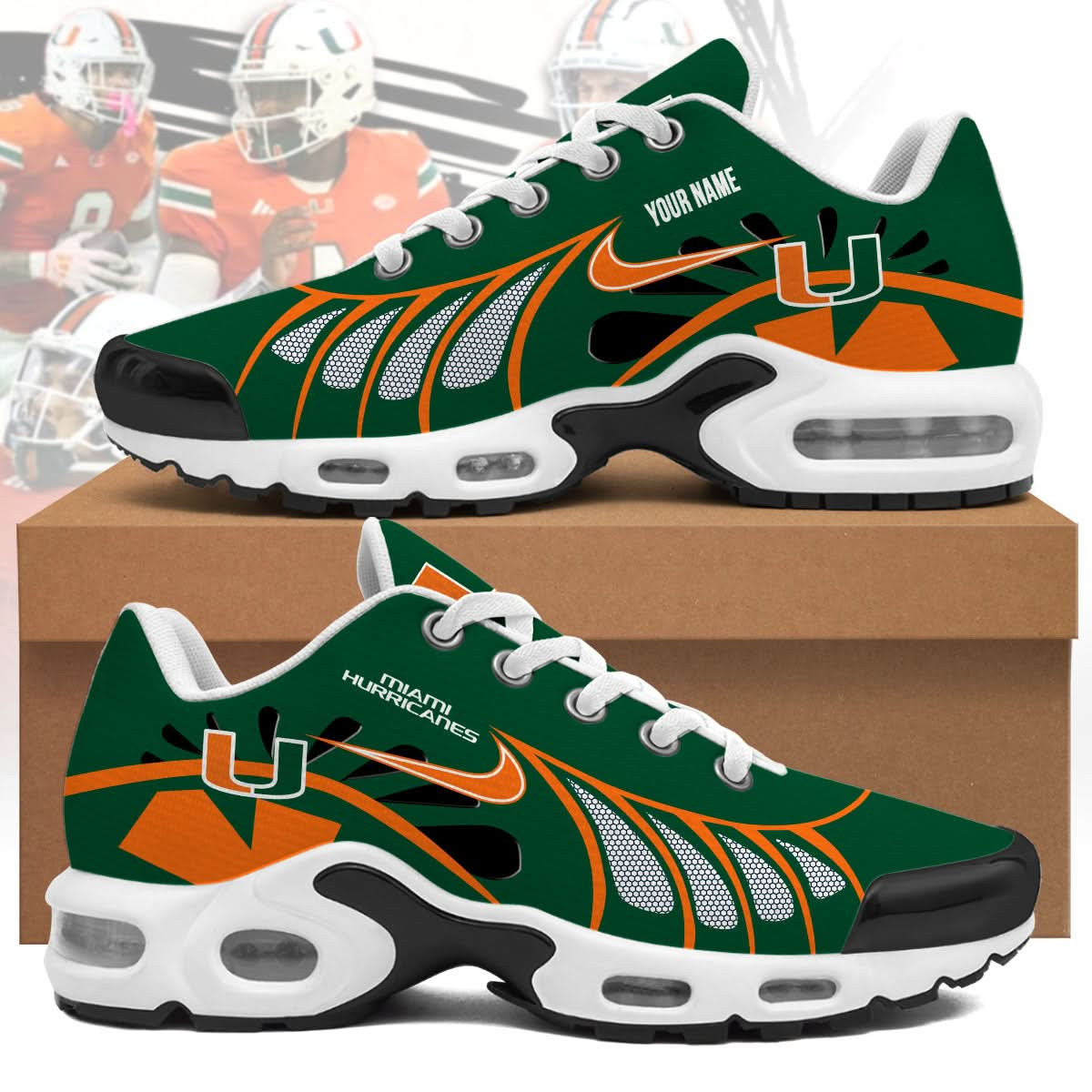 Miami Hurricanes Personalized Air Max Shoes Miami Hurricanes Personalized Air Max Shoes - Image 1