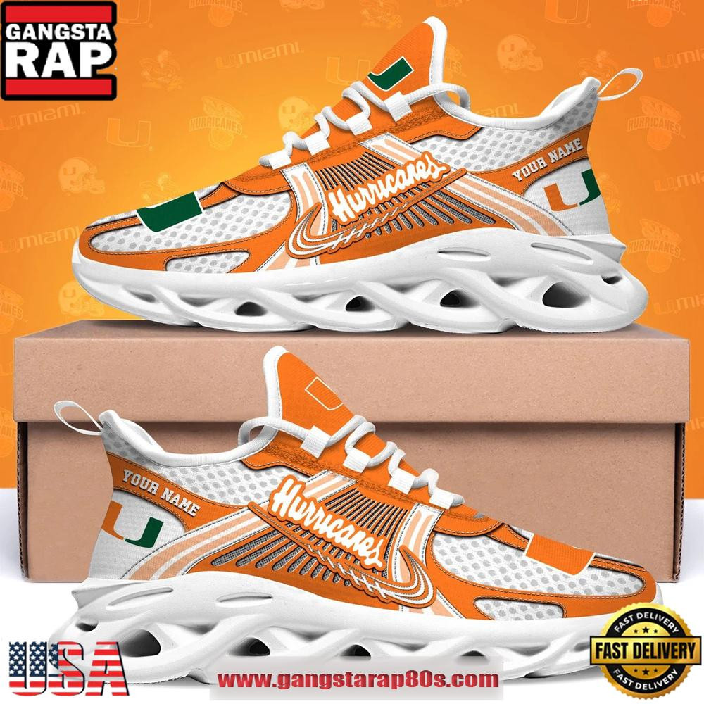 Miami Hurricanes Personalized Clunky Sneaker Max Soul Shoes Miami Hurricanes Personalized Clunky Sneaker Max Soul Shoes - Image 1