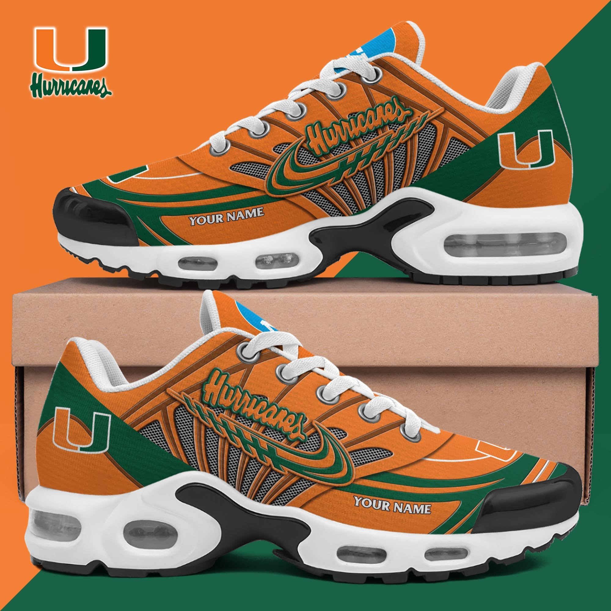 Miami Hurricanes Shoes 2025 Version Custom Your Name