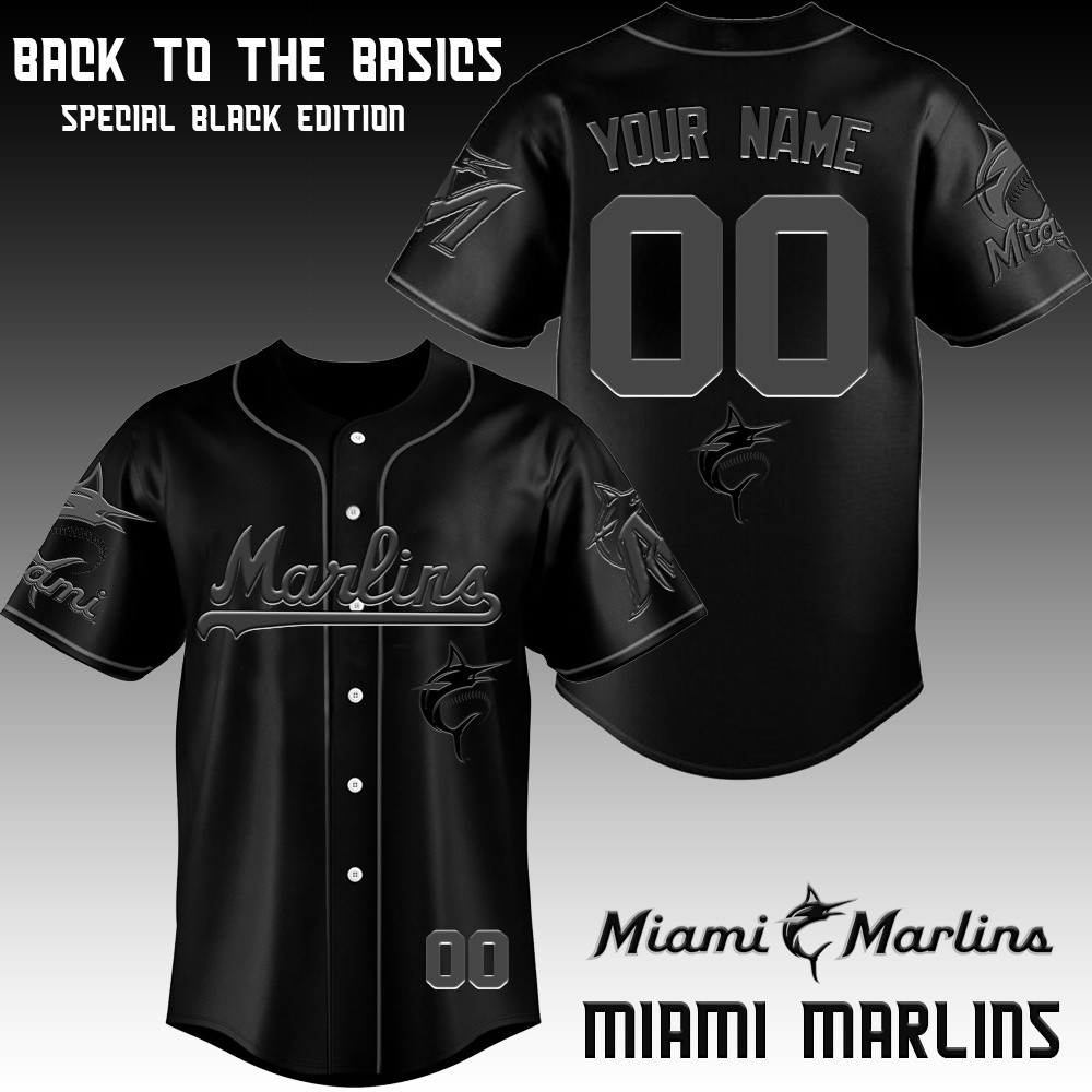 Miami Marlins Black Jersey Miami Marlins Baseball Merch Gift For Athlete Life