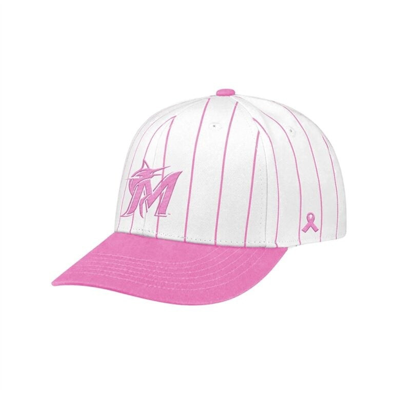 Miami Marlins Pink Ribbon Hat Miami Marlins Cap Gift For Her