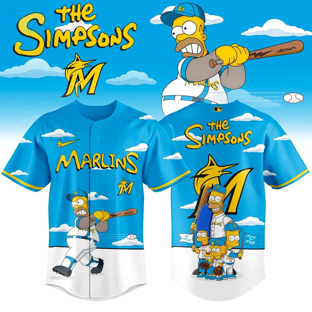 Miami Marlins x The Simpsons 2026 Jersey Marlins Merch Gift Ideas For Baseball Fans