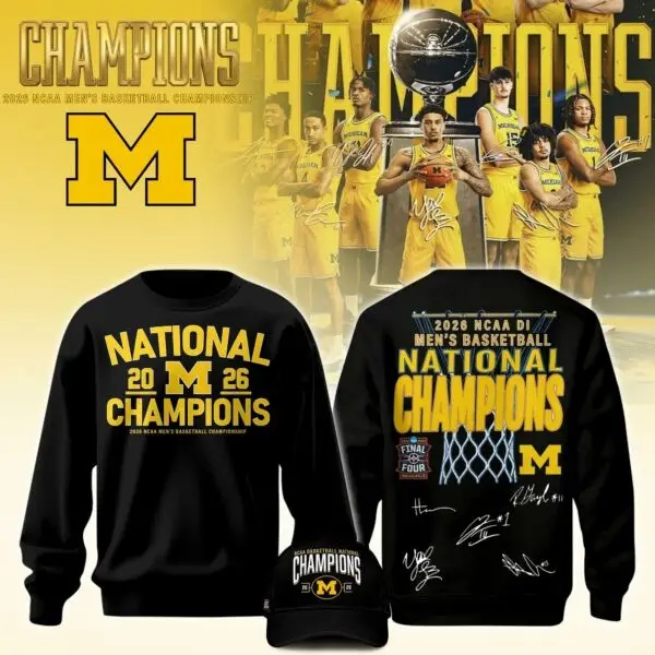 MICH Men's Basketball Sweatshirt 2026 National Champions Clothing Gift For Fans