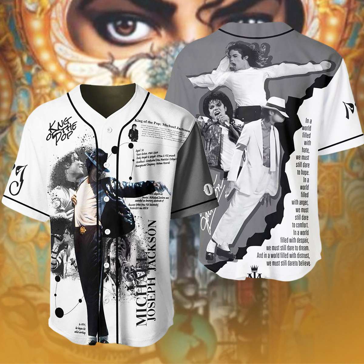 Michael Jackson The King Of Pop Baseball Jersey King Of Pop Music Clothes Gift For Fans