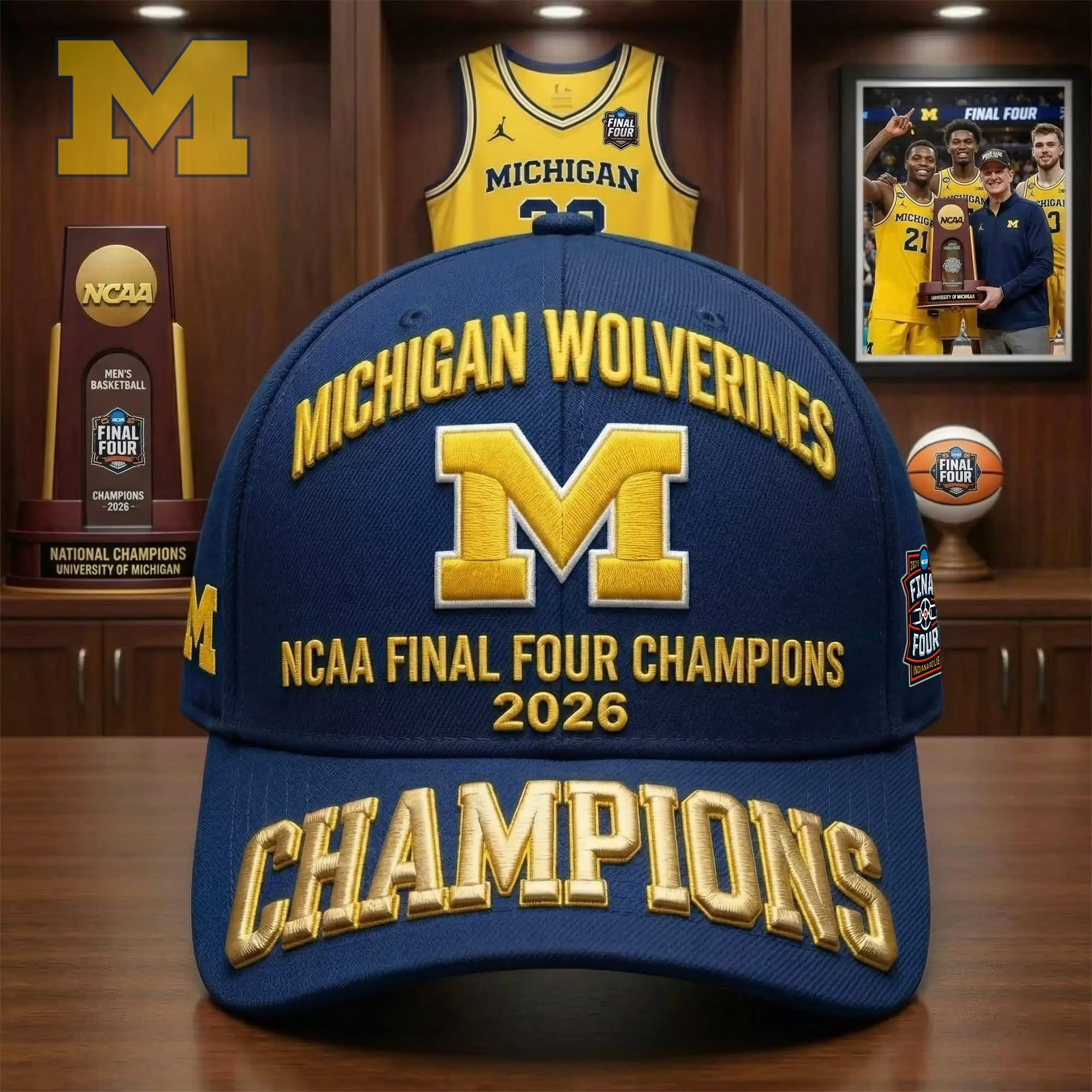 Michigan Basketball Hat Wolverines NCAA Champions 2026 Clothing Gift For March Madness Fans