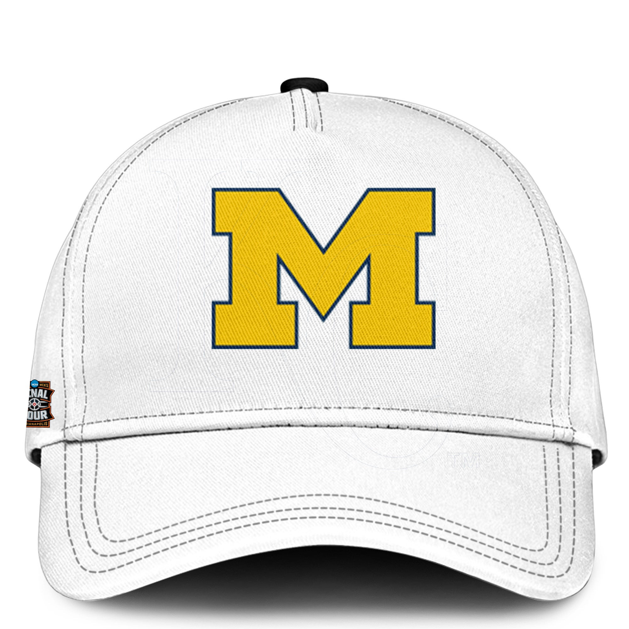 Michigan Championship Merch Cap Crisp White Michigan Basketball Final Four Hat Gift For Women